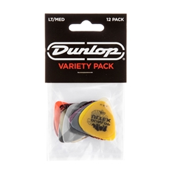 <strong>Dunlop PVP101 Light/Medium Guitar Pick Variety Pack - .58mm-.73mm, Assorted Colors, 12-pack</strong>