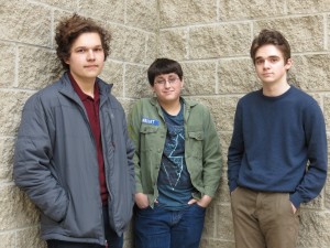 The "Submarine Machine" trio from Hubbardston perform their own originals. Ben Grigorov, Josh Enright, Spencer Prentiss
